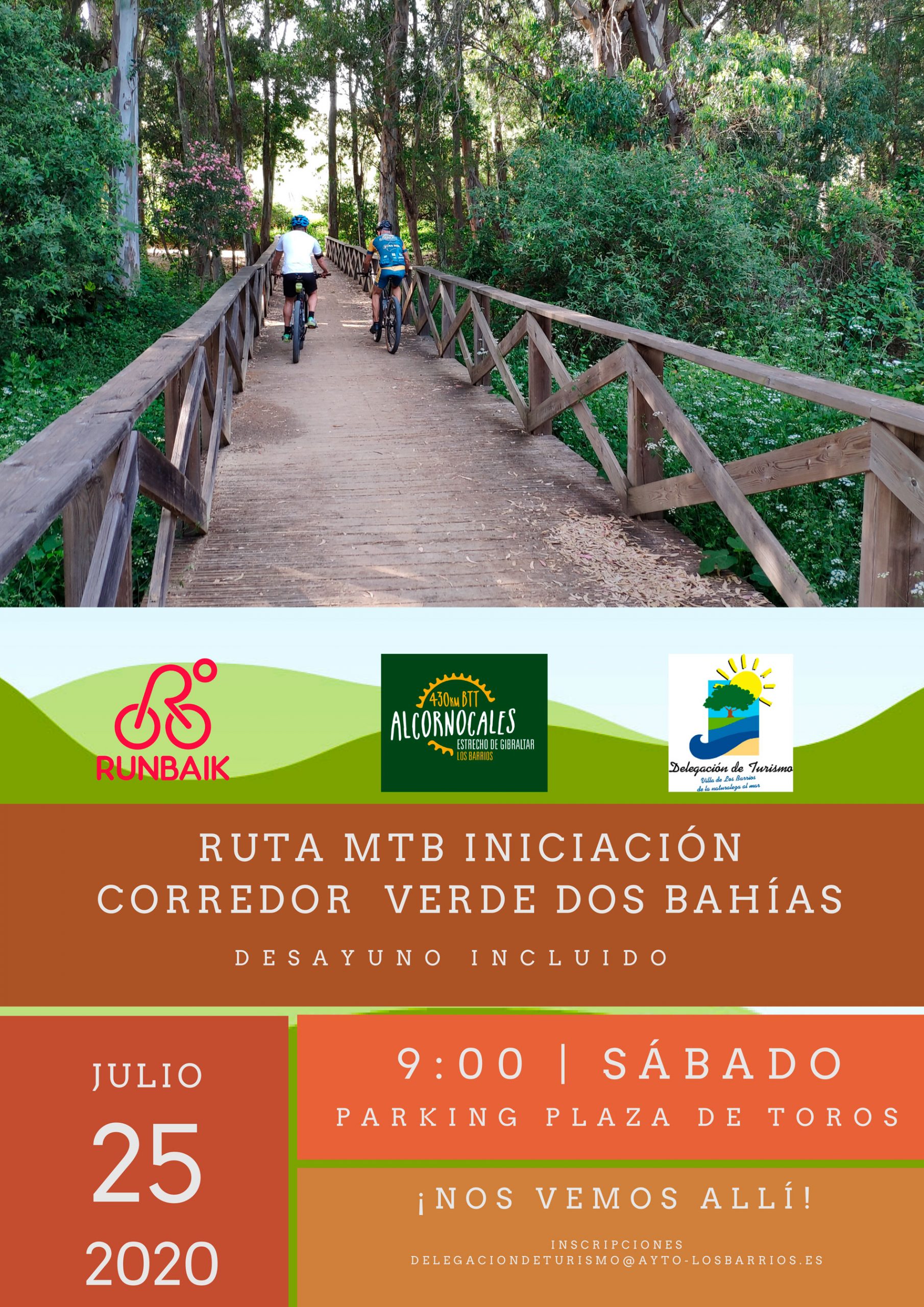 Ruta MTB iniciación Corredor verde dos Bahías – Sábado 25 de Julio